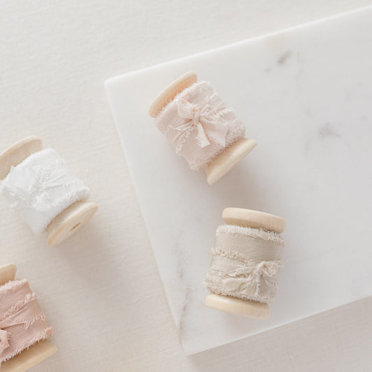 Silk Ribbons & Spool – 25mm by 5 Meters