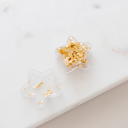 Star Gold Foil Leaf Pot & Gold Tweezer