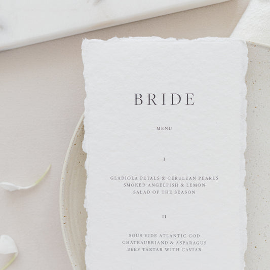 Gemma Personalised Wedding Menu