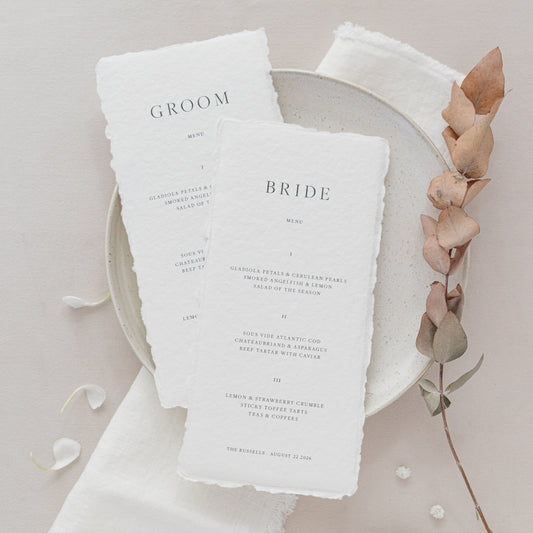 Gemma Personalised Wedding Menu