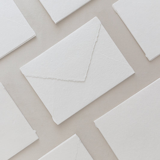5x7 – White Handmade Paper Envelopes