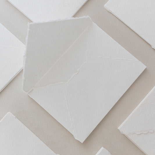 5x7 – White Handmade Paper Envelopes