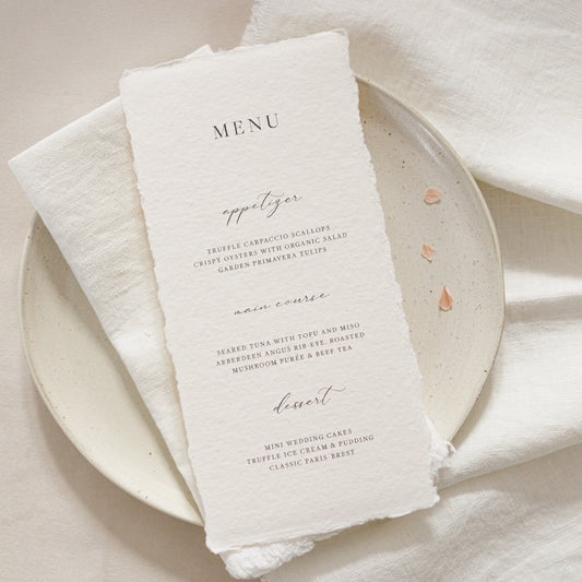 Mia Wedding Menu