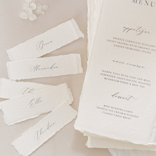 Mia Wedding Menu & Place Card