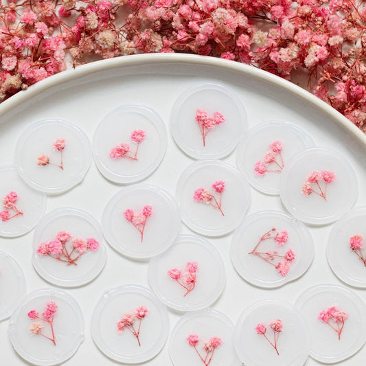 Pink & Red Baby's Breath Vellum Seals