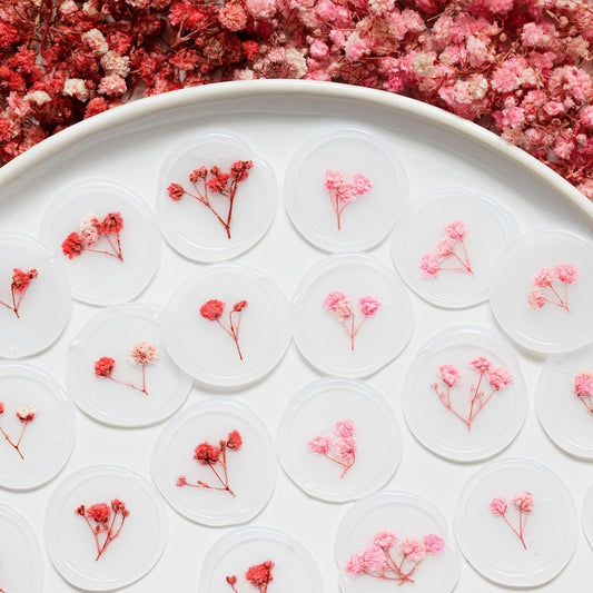 Pink & Red Baby's Breath Vellum Seals