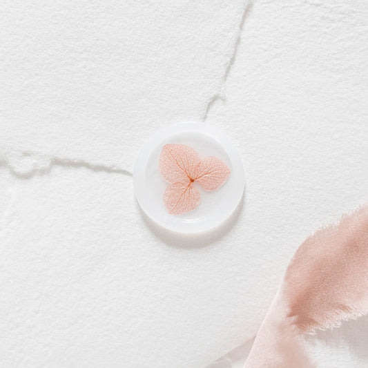 Blush Pink Hydrangea Vellum Wax Seals