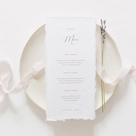 Anna Wedding Menu