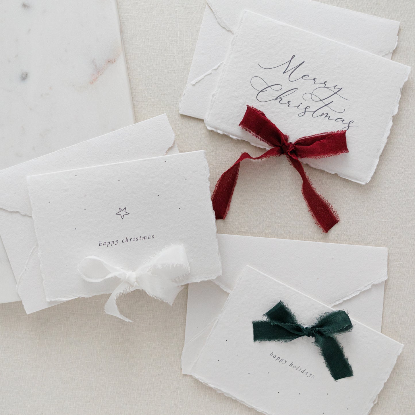Christmas Cards with Handmade Paper Envelopes – Set of 5