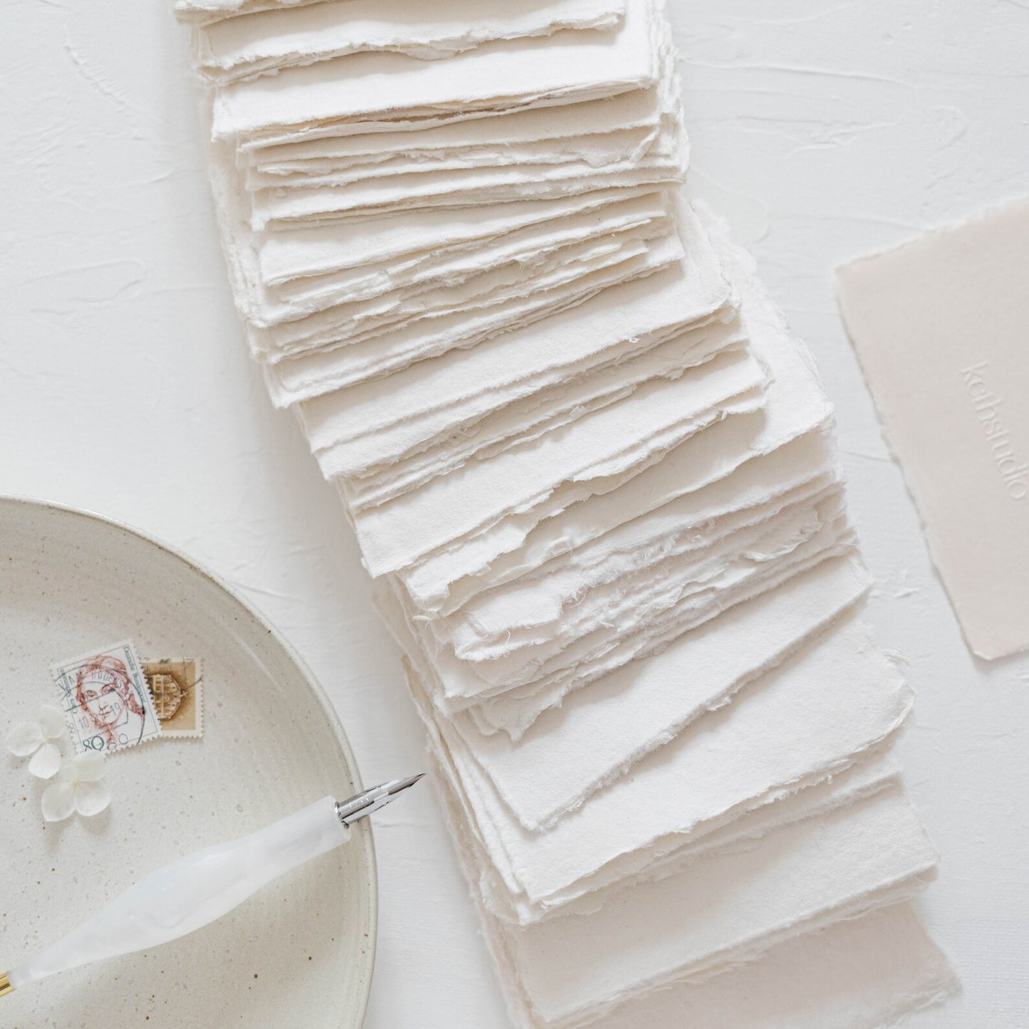 A7 Off White Handmade Paper Place Cards